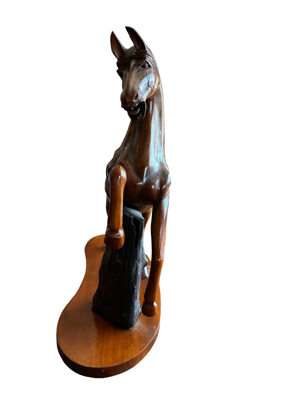 Vintage S.C. Vizcarra Hand Carved Wood Horse Statue 19” Philippines - Picture 2 of 7